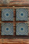 Oscar Stone Decor Baskılı Doğaltaş Bardak Altlığı 4'lü Set Desen Tile