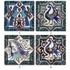 Oscar Stone Decor Baskılı Doğaltaş Bardak Altlığı 4'lü Set Desen Tile