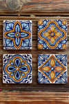 Oscar Stone Decor Baskılı Doğaltaş Bardak Altlığı 4'lü Set Desen Tile
