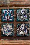 Oscar Stone Decor Baskılı Doğaltaş Bardak Altlığı 4'lü Set Desen Tile