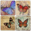 OSCAR STONE DECOR BUTTERLY SET 4'lü DOĞALTAŞ BARDAK ALTLIĞI / BA469 (COASTER)