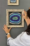 Oscar Stone Decor Çerçeveli Tablo Taş Duvar Dekoru 30 X 30 Cm Nazar Göz Tablosu