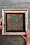 Oscar Stone Decor Çerçeveli Tablo Taş Duvar Dekoru 30 X 30 Cm Lotus Yaşam Çiçeği Sri Yantra