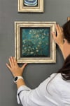 Oscar Stone Decor Çerçeveli Tablo Taş Duvar Dekoru 30 X 30 Cm Badem Çiçekleri Tablosu