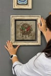 Oscar Stone Decor Çerçeveli Tablo Taş Duvar Dekoru 30 X 30 Cm Osmanlı Tuğrası Eskitme Çizim