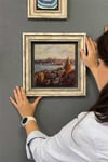Oscar Stone Decor Çerçeveli Tablo Taş Duvar Dekoru 30 x 30 cm İstanbul Galata Manzarası