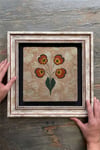 Oscar Stone Decor Çerçeveli Tablo Taş Duvar Dekoru 30 X 30 Cm Ebruli Çiçek Tasarım Tablo