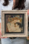 Oscar Stone Decor Çerçeveli Tablo Taş Duvar Dekoru 30 X 30 Cm Gustav Klimt Anne ve Bebek