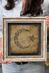 Oscar Stone Decor Çerçeveli Tablo Taş Duvar Dekoru 30 X 30 Cm Hat Sanatı ile Ay Yıldız