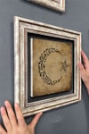 Oscar Stone Decor Çerçeveli Tablo Taş Duvar Dekoru 30 X 30 Cm Hat Sanatı ile Ay Yıldız