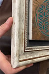 Oscar Stone Decor Çerçeveli Tablo Taş Duvar Dekoru 30 X 30 Cm Lotus Yaşam Çiçeği Sri Yantra
