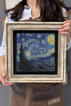 Oscar Stone Decor Çerçeveli Tablo Taş Duvar Dekoru 30 X 30 Cm Van Gogh Yıldızlı Gece