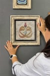 Oscar Stone Decor Çerçeveli Tablo Taş Duvar Dekoru 30 X 30 Cm İkili Vav Çift Vav Tablosu
