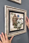 Oscar Stone Decor Çerçeveli Tablo Taş Duvar Dekoru 30 X 30 Cm Kelebek ve Çiçekler