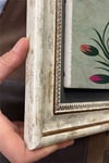 Oscar Stone Decor Çerçeveli Tablo Taş Duvar Dekoru 30 X 30 Cm Ebruli Çiçek Tablosu