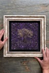 Oscar Stone Decor Çerçeveli Tablo Taş Duvar Dekoru 30 X 30 Cm Mor Hayat Ağacı