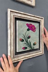Oscar Stone Decor Çerçeveli Tablo Taş Duvar Dekoru 30 X 30 Cm Ebruli Çiçek Tablosu