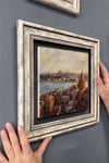 Oscar Stone Decor Çerçeveli Tablo Taş Duvar Dekoru 30 x 30 cm İstanbul Galata Manzarası