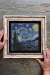 Oscar Stone Decor Çerçeveli Tablo Taş Duvar Dekoru 30 X 30 Cm Van Gogh Yıldızlı Gece