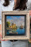 Oscar Stone Decor Çerçeveli Tablo Taş Duvar Dekoru 30 X 30 Cm Ortaköy Cami Çizimi Yağlı Boya