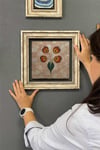 Oscar Stone Decor Çerçeveli Tablo Taş Duvar Dekoru 30 X 30 Cm Ebruli Çiçek Tasarım Tablo