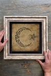 Oscar Stone Decor Çerçeveli Tablo Taş Duvar Dekoru 30 X 30 Cm Hat Sanatı ile Ay Yıldız
