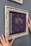 Oscar Stone Decor Çerçeveli Tablo Taş Duvar Dekoru 30 X 30 Cm Mor Hayat Ağacı