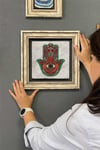 Oscar Stone Decor Çerçeveli Tablo Taş Duvar Dekoru 30 X 30 Cm Fatma Ana Eli