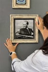 Oscar Stone Decor Çerçeveli Tablo Taş Duvar Dekoru 30 X 30 Cm Atatürk Arabada