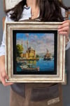 Oscar Stone Decor Çerçeveli Tablo Taş Duvar Dekoru 30 X 30 Cm Ortaköy Cami Çizimi Yağlı Boya