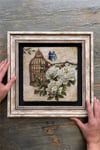Oscar Stone Decor Çerçeveli Tablo Taş Duvar Dekoru 30 X 30 Cm Kelebek ve Çiçekler