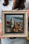 Oscar Stone Decor Çerçeveli Tablo Taş Duvar Dekoru 30 x 30 cm İstanbul Galata Manzarası