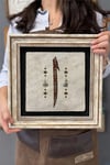 Oscar Stone Decor Çerçeveli Tablo Taş Duvar Dekoru 30 X 30 Cm Elif Harfi Hat Sanatı Çizim