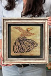 Oscar Stone Decor Çerçeveli Tablo Taş Duvar Dekoru 30 X 30 Cm Hat Sanatı Semazen Çizim