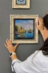 Oscar Stone Decor Çerçeveli Tablo Taş Duvar Dekoru 30 X 30 Cm Ortaköy Cami Çizimi Yağlı Boya
