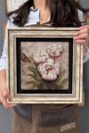 Oscar Stone Decor Çerçeveli Tablo Taş Duvar Dekoru 30 X 30 Cm Kelebek ve Çiçekler