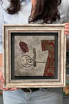 Oscar Stone Decor Çerçeveli Tablo Taş Duvar Dekoru 30 X 30 Cm Osmanlı Kaftan ve Hat Sanatı
