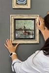 Oscar Stone Decor Çerçeveli Tablo Taş Duvar Dekoru 30 X 30 Cm Kız Kulesi