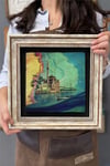 Oscar Stone Decor Çerçeveli Tablo Taş Duvar Dekoru 30 X 30 Cm Ortaköy Cami Çizimi