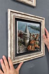 Oscar Stone Decor Çerçeveli Tablo Taş Duvar Dekoru 30 x 30 cm İstanbul Galata Manzarası