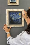 Oscar Stone Decor Çerçeveli Tablo Taş Duvar Dekoru 30 X 30 Cm Van Gogh Yıldızlı Gece