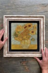 Oscar Stone Decor Çerçeveli Tablo Taş Duvar Dekoru 30 X 30 Cm Van Gogh Saksıda Ay Çiçekleri