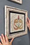 Oscar Stone Decor Çerçeveli Tablo Taş Duvar Dekoru 30 X 30 Cm İkili Vav Çift Vav Tablosu