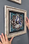 Oscar Stone Decor Çerçeveli Tablo Taş Duvar Dekoru 30 X 30 Cm Tavus Kuşu Çini Seramik