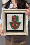 Oscar Stone Decor Çerçeveli Tablo Taş Duvar Dekoru 30 X 30 Cm Fatma Ana Eli