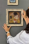 Oscar Stone Decor Çerçeveli Tablo Taş Duvar Dekoru 30 X 30 Cm Gustav Klimt Öpücük Tablosu