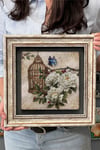Oscar Stone Decor Çerçeveli Tablo Taş Duvar Dekoru 30 X 30 Cm Kelebek ve Çiçekler