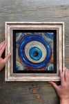 Oscar Stone Decor Çerçeveli Tablo Taş Duvar Dekoru 30 X 30 Cm Nazar Boncuğu Tablosu