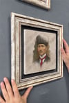 Oscar Stone Decor Çerçeveli Tablo Taş Duvar Dekoru 30 X 30 Cm Suluboya Çizim Atatürk