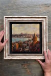 Oscar Stone Decor Çerçeveli Tablo Taş Duvar Dekoru 30 x 30 cm İstanbul Galata Manzarası